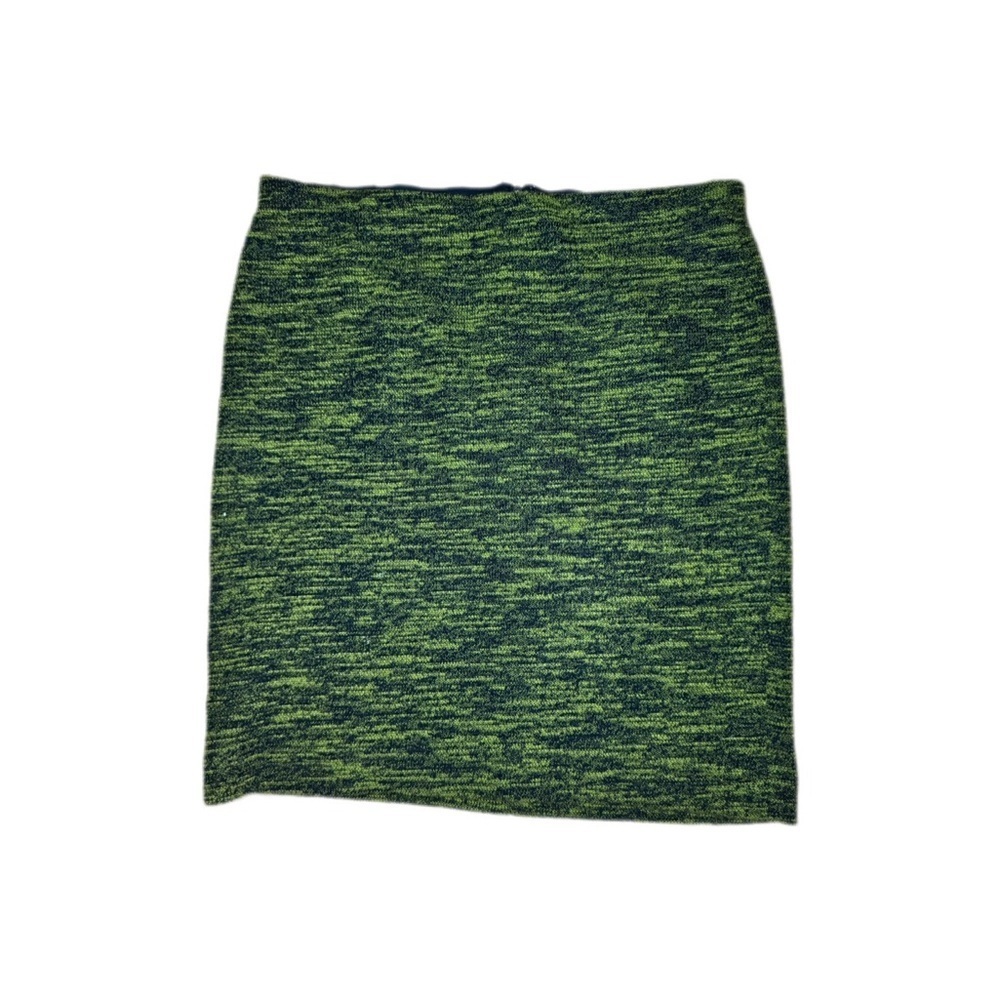 Grace Elements Chartreuse Green and Black Knee-Length Pencil Skirt